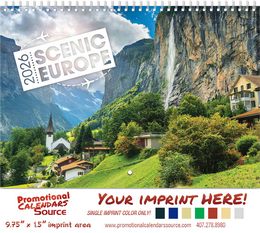 Scenic Europe 13-Month Spiral Wall Calendar – Stunning Panoramic Photography & Eco-Friendly Design