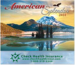 America Splendor Promotional Wall Calendar  - Stapled - Foil Stamped Ad Copy