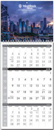 Custom 3 Months-In-View 2 panel calendar with Week Numbers, 11x25.5