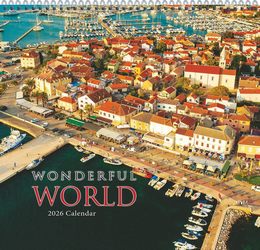 Wonderful World Scenic Executive Calendar 2026, Spiral, 13.5x25.5