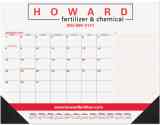 Desk Pad Calendar Red & Black Grid Side Notes 