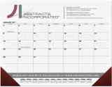 Desk Pad Calendar with Clean Black Large Grid, Product size 21.75x17