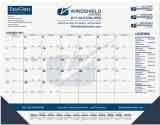 Desk Pad Calendar Black Grid, Julian & Contractor Dates, Leatherette Corners, 3 Custom Imprint Locations