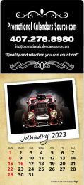 Classic Cars Stick-Up Calendar with Large Square Adhesive Header Top