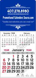 3-Month Stick-Up Calendar with Super Size Square Header