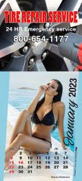 Large Header Stick-Up Calendar Full Color Imprint, Swimsuit Girls