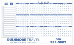 Large Year View Horizontal Plastic Write-on / Wipe-off Wall Calendar, Size 38