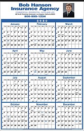 Year In View Calendar with Full-Color Ad Copy Imprint,  Size 14x22