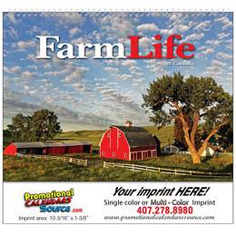 Farm Life Promotional Wall Calendar w Spiral Binding
