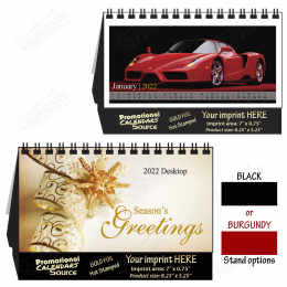 Fast Cars Desk Calendar With Foil Stamped Ad Copy