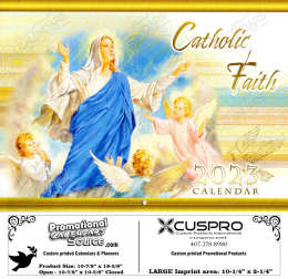 Catholic Faith Calendar with Funeral Preplanning insert option