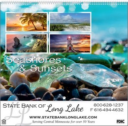 Seashores & Sunsets Wall Calendar, Spiral , 2026