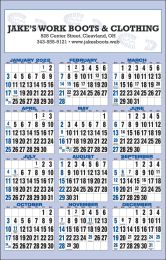 Small size Year-In-View Wall Calendar 1-4 Color Imprint, 10-7/8x17