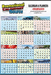 Year at a Glance Wall Calendar 27x39 Nature Views