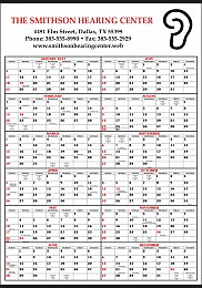 Mid Size Year In View Calendar, Write On/Wipe Off Surface 22x32, Black & Red Grid