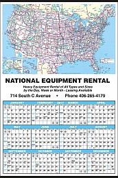 Large 12-Month-View Calendar with Rand McNally U.S.A. Map, Size 25x38