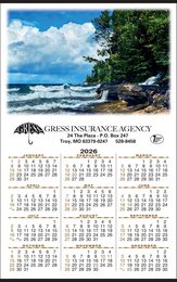 Full Year-In-View Calendar 22x35, Colorful Elliot Falls Michigan UP, 2026
