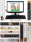 Keyboard Calendar Strips Decal 11x1.75 Rectangle Shape