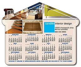 House Shape Magnetic Calendar 4.25x3.5 25 mil.