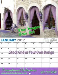 13 Month Custom Mini Wall Calendar, Stapled, 8.5x11, Your Photos, Gloss Cover