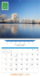 Large Custom Printed Wall Calendar, Size 13.5x25.5, Spiral Binding