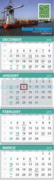 4-Month View 5 Panel Business Calendar 13x41-5/8