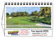 Golf Courses 2023 desktop tent style calendar # JC-702 open view image