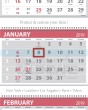 Grids details of 4 month in view calendar with B&W ad copy