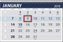 Custom 3 Month view commercial calendar Item UG-670 month grid details with date slider