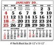 Calendar pad style Y Red & Black, for large full apron wall calendar item # TA-2978