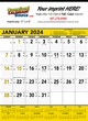 Black & Yellow Contractor Calendar with Julian Dates, Size 18x25 thumbnail