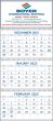 3 Month View Blue & Grey Commercial Calendar w Julian Dates 13x29 thumbnail