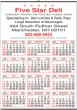 Red and Black 12 month year-at-a-glance calendar single sheet 19.5x27 thumbnail