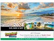 Beaches, Sun & Ocean Views Tent Desk Calendar - 3 Month View  thumbnail