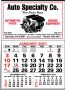 3-Months-In-View Half Apron Calendar 2-Color Imprint Red-Black, 20.5x28.5 thumbnail