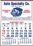 3-Months-In-View Half Apron Calendar with 2-Color Red-Blue Imprint 20.5x28.5 thumbnail